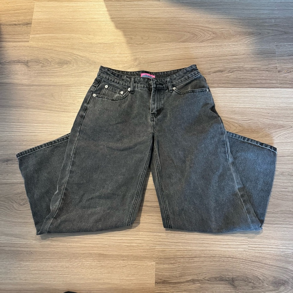Edikted Washed Black Straight Leg Jeans